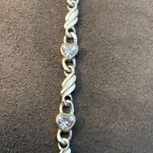 Elegant Sterling Silver Heart Bracelet